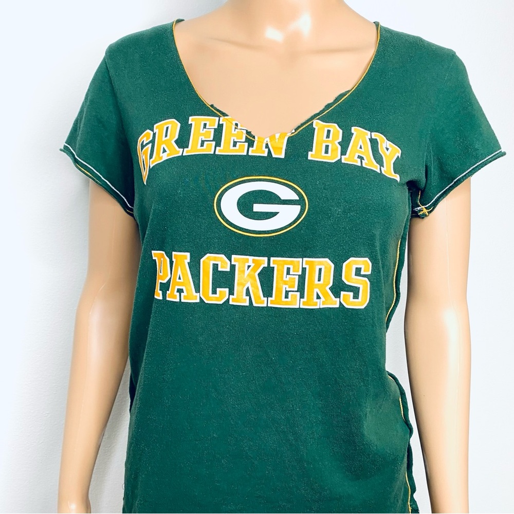 NFL Team Apparel Womens Green Bay Packers tailgate cotton tee green M